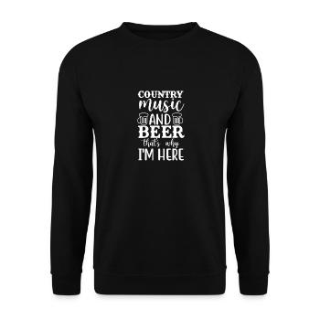 Liebe Country Musik Design Zitat Country Musik - Unisex Pullover - Schwarz - Vorne - Alina (178cm) & Michal (187cm)
