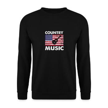 Drôle d’amateur de musique country disant guitare occidentale - Sweat-shirt Unisexe - noir - Devant - Alina (178cm) & Michal (187cm)