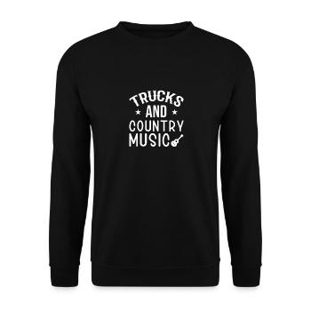 Drôle d’amateur de musique country disant guitare occidentale - Sweat-shirt Unisexe - noir - Devant - Alina (178cm) & Michal (187cm)