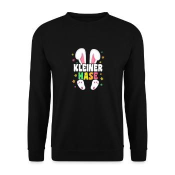 Kleiner Hase Ostern Osterhase Hasenohren - Unisex Pullover - Schwarz - Vorne - Alina (178cm) & Michal (187cm)