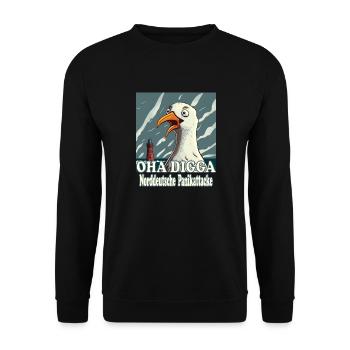 OHA North German panic attack Frisian North Sea - Unisex Sweatshirt - black - Front - Alina (178cm) & Michal (187cm)