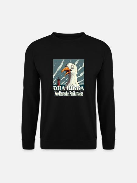 OHA Norddeutsche Panikattacke Friesisch Nordsee - Unisex Pullover - Schwarz