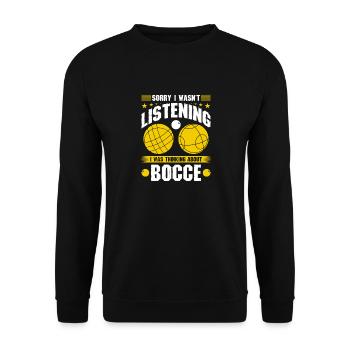 Thinking About Bocce Balls, Funny Bocci - Unisex Pullover - Schwarz - Vorne - Alina (178cm) & Michal (187cm)