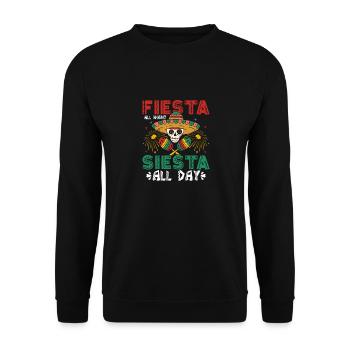 Fiesta Toute la Nuit Siesta Toute la Journée Cinco de Mayo Part - Sweat-shirt Unisexe - noir - Devant - Alina (178cm) & Michal (187cm)