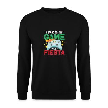 I Paused My Game For Fiesta Cinco De Mayo Gamer - Unisex Sweatshirt - black - Front - Alina (178cm) & Michal (187cm)