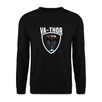 Papa Vathor Va Thor Vatertag Vatertagsgeschenk - Unisex Pullover - Schwarz - Vorne - Alina (178cm) & Michal (187cm)