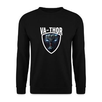Papa Vathor Va Thor Vatertag Vatertagsgeschenk - Unisex Pullover - Schwarz - Vorne - Alina (178cm) & Michal (187cm)