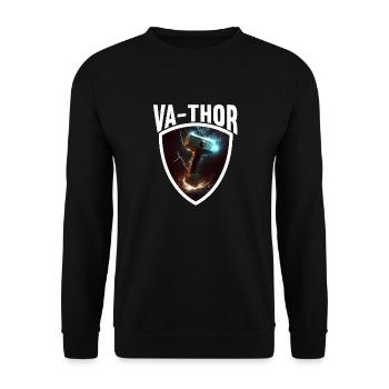 Papa Vathor Va Thor Vatertag Vatertagsgeschenk - Unisex Pullover - Schwarz - Vorne - Alina (178cm) & Michal (187cm)