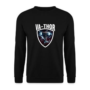 Papa Vathor Va Thor Vatertag Vatertagsgeschenk - Unisex Pullover - Schwarz - Vorne - Alina (178cm) & Michal (187cm)