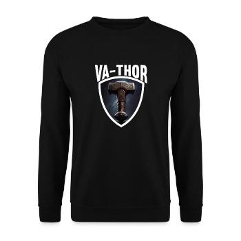 Papa Vathor Va Thor Vatertag Vatertagsgeschenk - Unisex Pullover - Schwarz - Vorne - Alina (178cm) & Michal (187cm)
