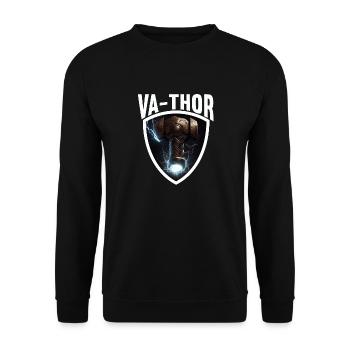 Papa Vathor Va Thor Vatertag Vatertagsgeschenk - Unisex Pullover - Schwarz - Vorne - Alina (178cm) & Michal (187cm)