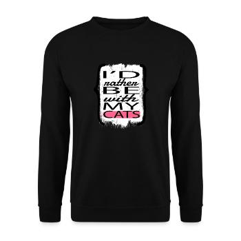 Cats House Cat Joke - Unisex Sweatshirt - black - Front - Alina (178cm) & Michal (187cm)