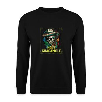 Holy Guacamole Lover Avocado Vegetarian Guac Dip - Unisex Pullover - Schwarz - Vorne - Alina (178cm) & Michal (187cm)
