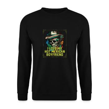 I Love My Hot Mexican Boyfriend Mexico Pride - Unisex Sweatshirt - black - Front - Alina (178cm) & Michal (187cm)