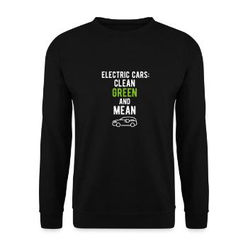 Véhicules électriques voitures électriques vert propre - Sweat-shirt Unisexe - noir - Devant - Alina (178cm) & Michal (187cm)
