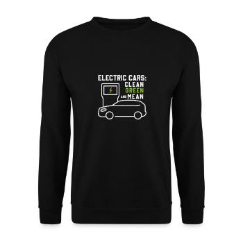 Véhicules électriques voitures électriques vert propre - Sweat-shirt Unisexe - noir - Devant - Alina (178cm) & Michal (187cm)