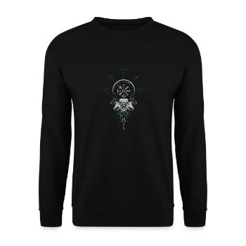 Keltischer Vikinger Vegvisir Kompass Wikinger - Unisex Pullover - Schwarz - Vorne - Alina (178cm) & Michal (187cm)