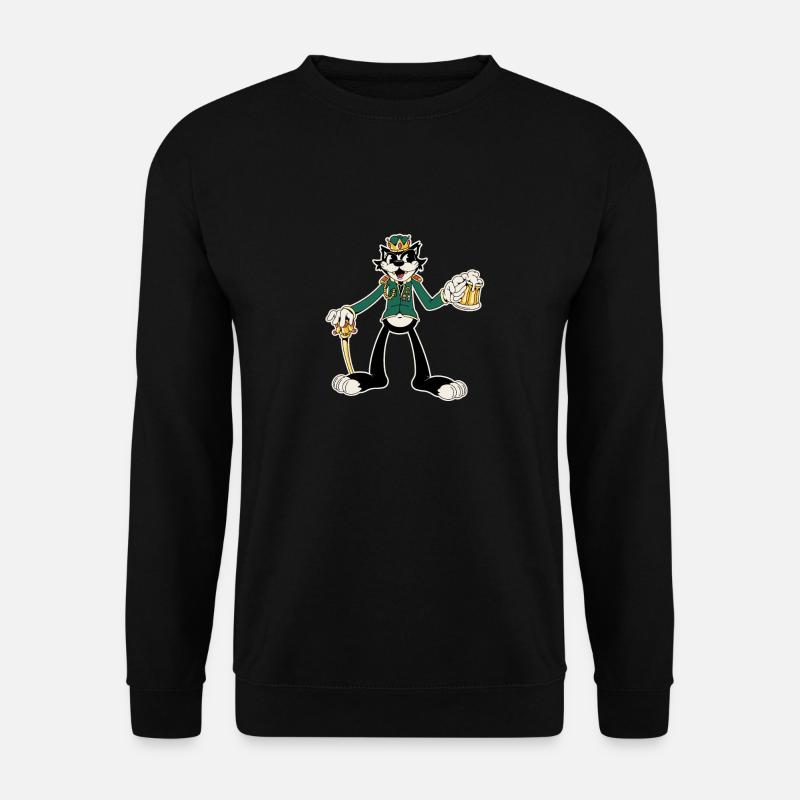 cat drinking beer - Unisex Sweatshirt - black