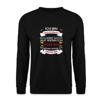 HANDWERKER DESIGN I LUSTIG - Unisex Pullover - Schwarz - Vorne - Alina (178cm) & Michal (187cm)