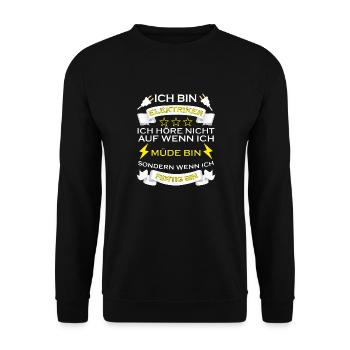 HANDWERKER DESIGN I LUSTIG - Unisex Pullover - Schwarz - Vorne - Alina (178cm) & Michal (187cm)