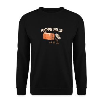 Happy Pills Dachshund Funny Dog Lover Humor Drugs - Unisex Sweatshirt - black - Front - Alina (178cm) & Michal (187cm)