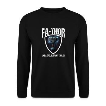 Papa Vathor Va Thor Fête des pères Fête des pères Cadeau de fête des pères - Sweat-shirt Unisexe - noir - Devant - Alina (178cm) & Michal (187cm)