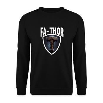 Papa Vathor Va Thor Vatertag Vatertagsgeschenk - Unisex Pullover - Schwarz - Vorne - Alina (178cm) & Michal (187cm)
