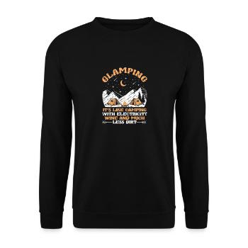 Glamping Définition Outdoor Glamper Wine Funny - Sweat-shirt Unisexe - noir - Devant - Alina (178cm) & Michal (187cm)