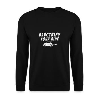 Véhicule électrique Voiture électrique Électrifier - Sweat-shirt Unisexe - noir - Devant - Alina (178cm) & Michal (187cm)