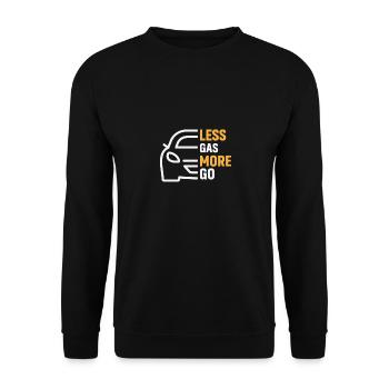 Véhicule électrique Voiture électrique Moins d’essence Plus d’essence - Sweat-shirt Unisexe - noir - Devant - Alina (178cm) & Michal (187cm)