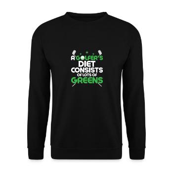 Le régime alimentaire d’un golfeur se compose de beaucoup de greens de golf - Sweat-shirt Unisexe - noir - Devant - Alina (178cm) & Michal (187cm)
