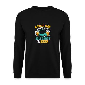 A Good Day Starts With Golf Carts & Beer Golfing P - Unisex Sweatshirt - black - Front - Alina (178cm) & Michal (187cm)