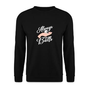 Always Wash Your Balls Golfing Golf - Unisex Pullover - Schwarz - Vorne - Alina (178cm) & Michal (187cm)