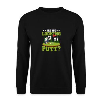 Regardez-vous mon putt? Golf Golfing - Sweat-shirt Unisexe - noir - Devant - Alina (178cm) & Michal (187cm)