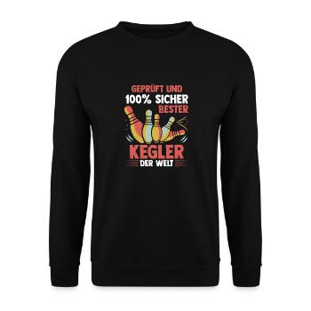 Kegel Kegler Kegelverein Kegeln - Unisex Pullover - Schwarz - Vorne - Alina (178cm) & Michal (187cm)