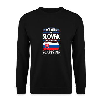 Slovak Slovakia Slovak Flag Quote - Unisex Sweatshirt - black - Front - Alina (178cm) & Michal (187cm)