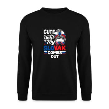 Slovak Slovakia Slovak Flag Quote - Unisex Sweatshirt - black - Front - Alina (178cm) & Michal (187cm)