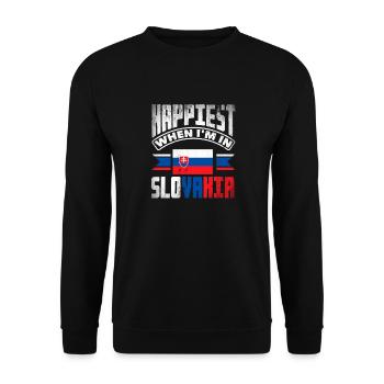 Slovak Slovakia Slovak Flag Quote - Unisex Sweatshirt - black - Front - Alina (178cm) & Michal (187cm)