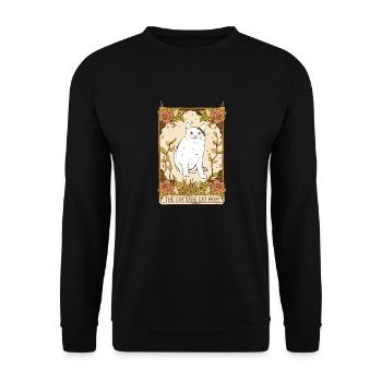 Floral Cottagecore Esthétique Kawaii Chat - Sweat-shirt Unisexe - noir - Devant - Alina (178cm) & Michal (187cm)