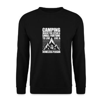 Fun Camping Outdoor Adventure Camp Lovers - Unisex Sweatshirt - black - Front - Alina (178cm) & Michal (187cm)