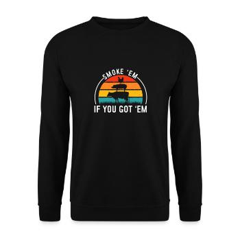 Smok 'em If You Got 'em Meat Saison des barbecues - Sweat-shirt Unisexe - noir - Devant - Alina (178cm) & Michal (187cm)