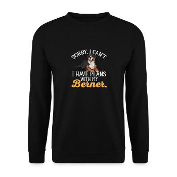Berner Sennenhund - Unisex Pullover - Schwarz - Vorne - Alina (178cm) & Michal (187cm)