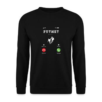 Futnet ruft - Geschenke für Futnet-Liebhaber - Unisex Pullover - Schwarz - Vorne - Alina (178cm) & Michal (187cm)