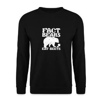 Tatsache Bären essen Rüben Witzig Wandern Camping - Unisex Pullover - Schwarz - Vorne - Alina (178cm) & Michal (187cm)