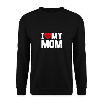 Ich Herz Meine Mutter Liebe Meine Mutter Glückliche Mutter - Unisex Pullover - Schwarz - Vorne - Alina (178cm) & Michal (187cm)