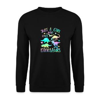 Just a Girl Who Loves Dinosaurs - Unisex Sweatshirt - black - Front - Alina (178cm) & Michal (187cm)