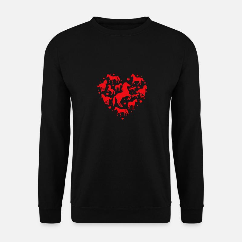 Pferd Valentinstag Idee Herz Liebhaber - Unisex Pullover - Schwarz