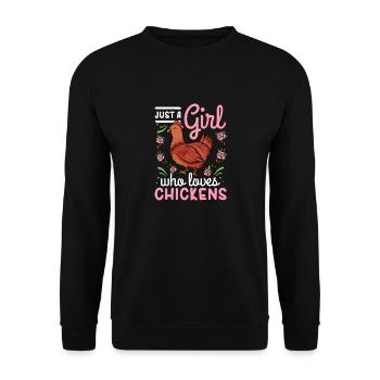 Chicken Just A Girl Who Loves Chickens - Unisex Sweatshirt - black - Front - Alina (178cm) & Michal (187cm)