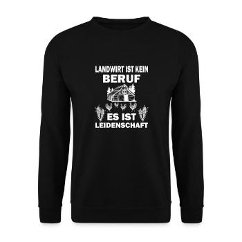LANDWIRT I LIEBE I LEIDENSCHAFT DESIGN BAUER - Unisex Pullover - Schwarz - Vorne - Alina (178cm) & Michal (187cm)