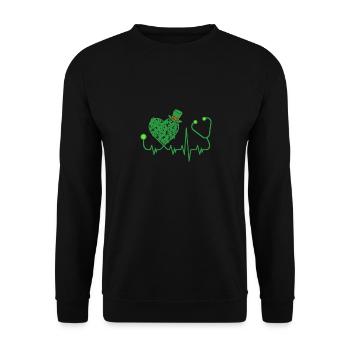 Irische Krankenschwester St. Patricks Day - Unisex Pullover - Schwarz - Vorne - Alina (178cm) & Michal (187cm)